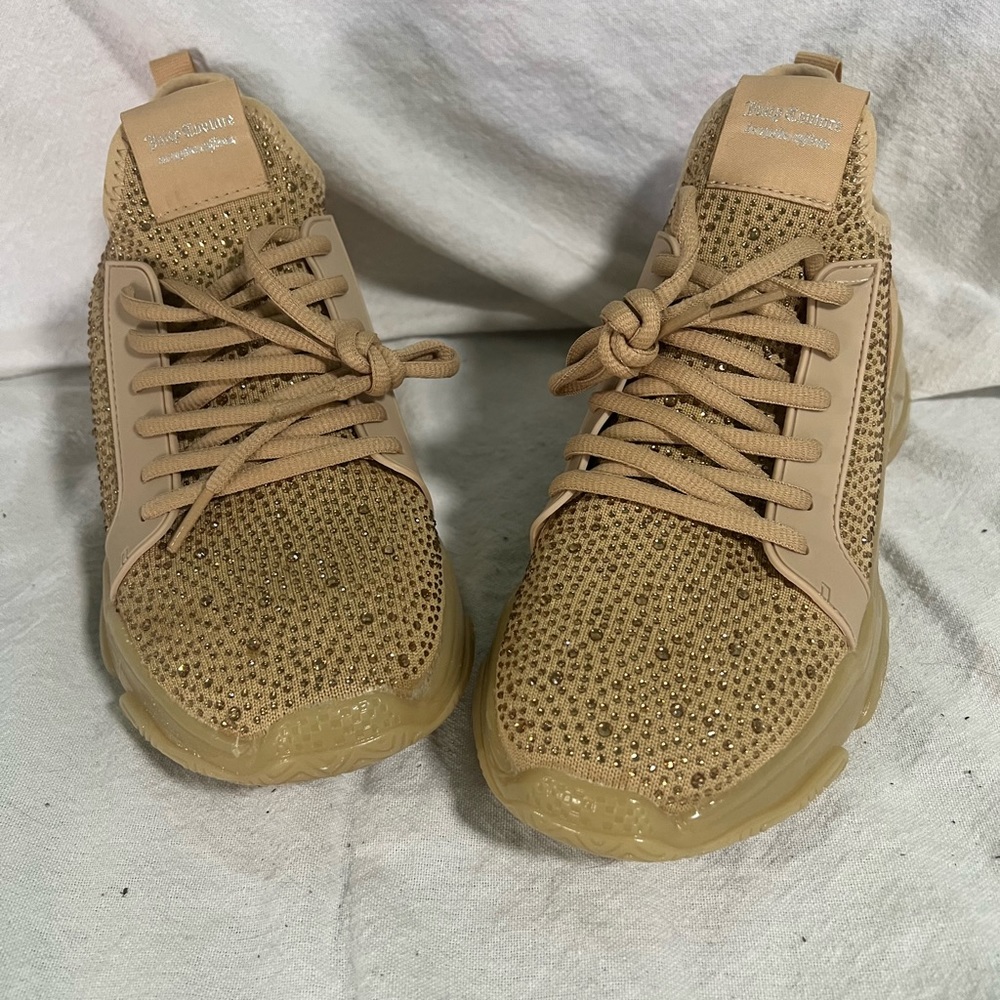 Tan Embellished Juicy Couture Slip Ons